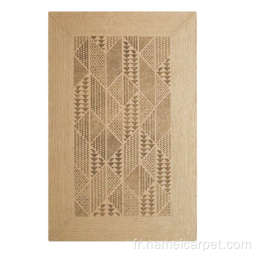 grand tapis de tapis imprimé de jute